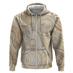50 Years Deadly NAIDOC Week 2026 Personalised Zip Hoodie Dhari Beige Indigenous Art