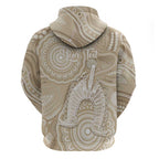 50 Years Deadly NAIDOC Week 2026 Personalised Zip Hoodie Dhari Beige Indigenous Art