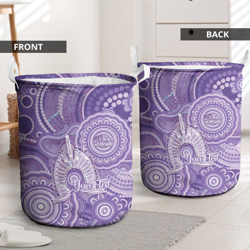 50 Years Deadly NAIDOC Week 2026 Personalised Laundry Basket Dhari Purple Indigenous Art