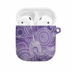 50 Years Deadly NAIDOC Week 2026 Personalised AirPods Case Dhari Purple Indigenous Art