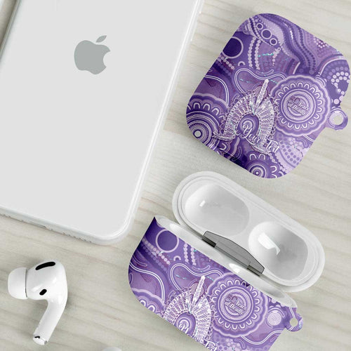 50 Years Deadly NAIDOC Week 2026 Personalised AirPods Case Dhari Purple Indigenous Art