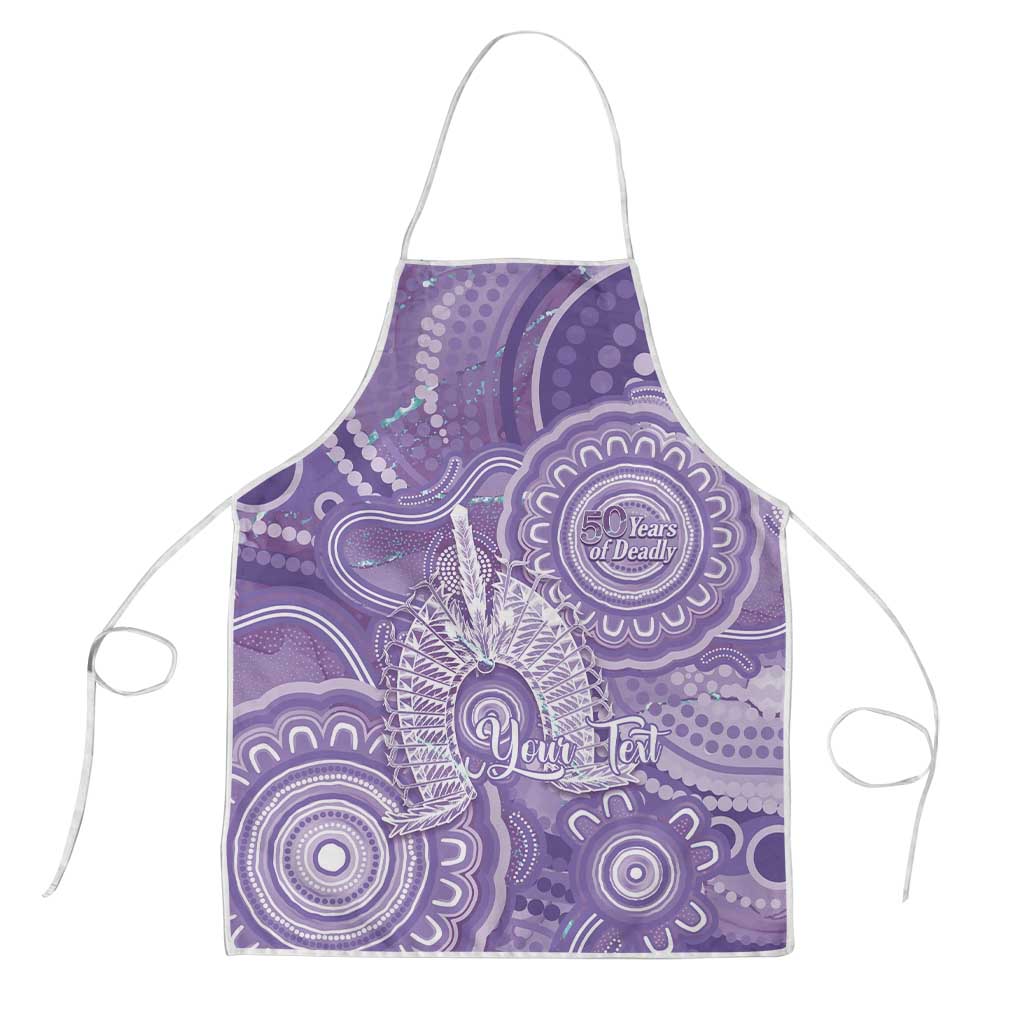 50 Years Deadly NAIDOC Week 2026 Personalised Apron Dhari Purple Indigenous Art