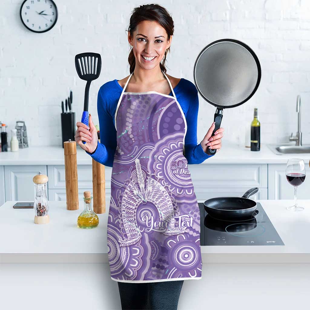 50 Years Deadly NAIDOC Week 2026 Personalised Apron Dhari Purple Indigenous Art