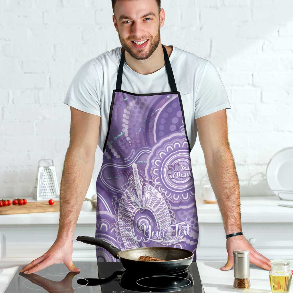 50 Years Deadly NAIDOC Week 2026 Personalised Apron Dhari Purple Indigenous Art