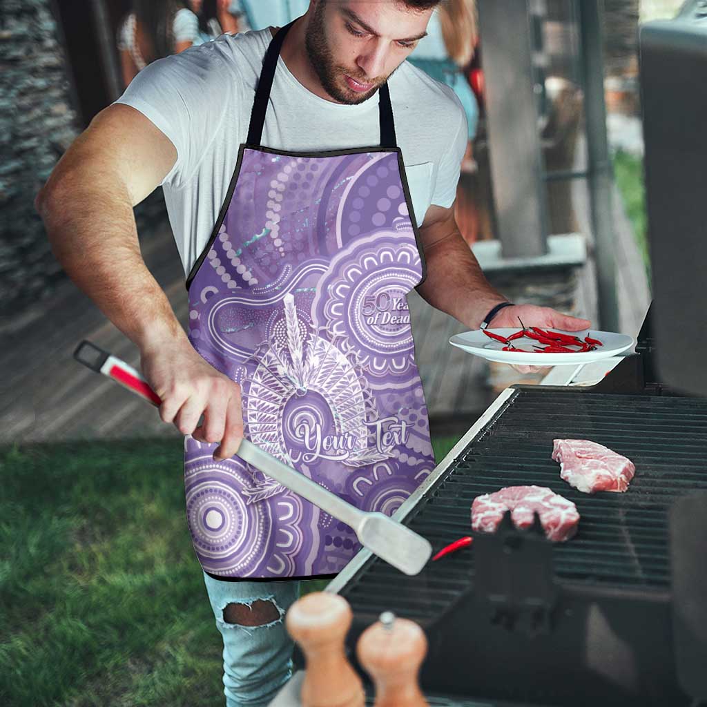 50 Years Deadly NAIDOC Week 2026 Personalised Apron Dhari Purple Indigenous Art