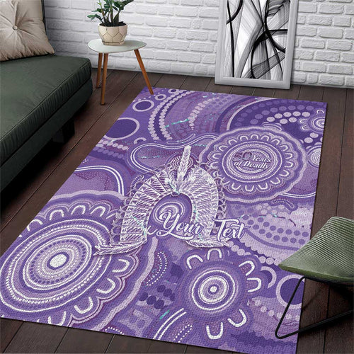 50 Years Deadly NAIDOC Week 2026 Personalised Area Rug Dhari Purple Indigenous Art