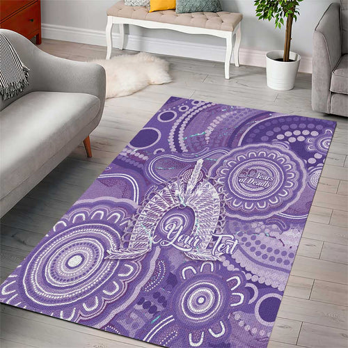 50 Years Deadly NAIDOC Week 2026 Personalised Area Rug Dhari Purple Indigenous Art
