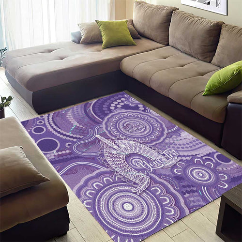 50 Years Deadly NAIDOC Week 2026 Personalised Area Rug Dhari Purple Indigenous Art