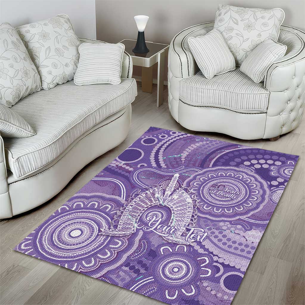 50 Years Deadly NAIDOC Week 2026 Personalised Area Rug Dhari Purple Indigenous Art