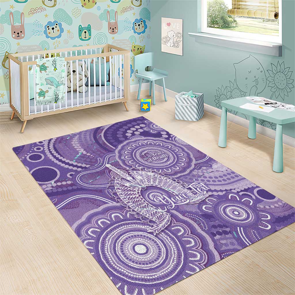 50 Years Deadly NAIDOC Week 2026 Personalised Area Rug Dhari Purple Indigenous Art