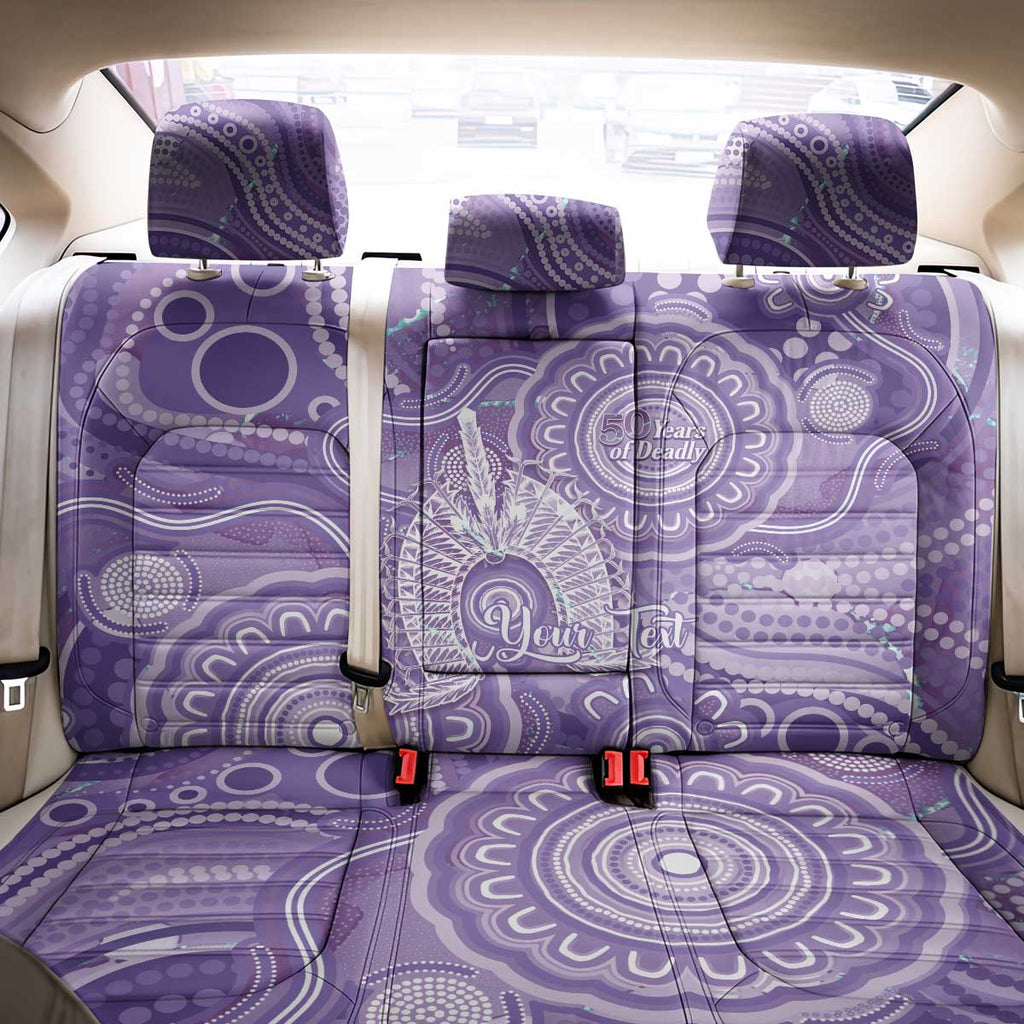 50 Years Deadly NAIDOC Week 2026 Personalised Back Car Seat Cover Dhari Purple Indigenous Art