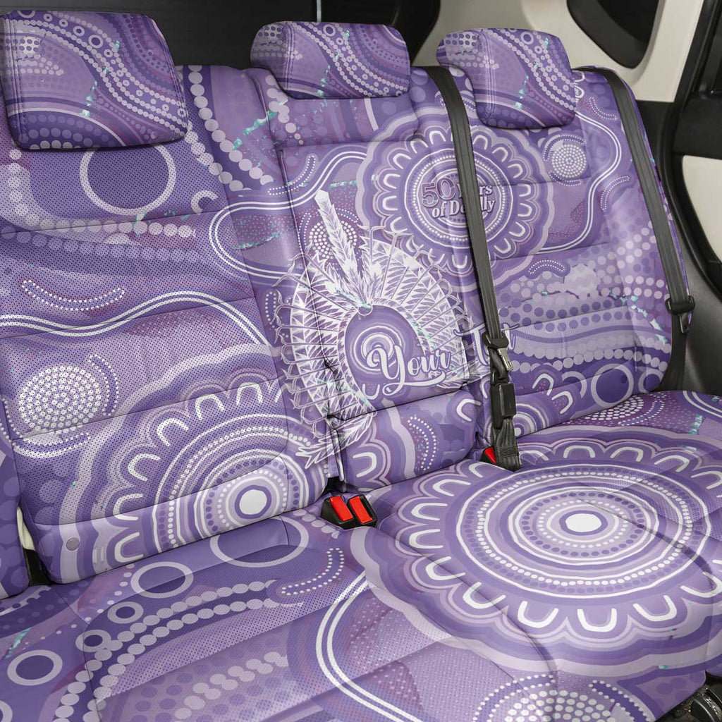 50 Years Deadly NAIDOC Week 2026 Personalised Back Car Seat Cover Dhari Purple Indigenous Art