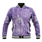 50 Years Deadly NAIDOC Week 2026 Personalised Baseball Jacket Dhari Purple Indigenous Art