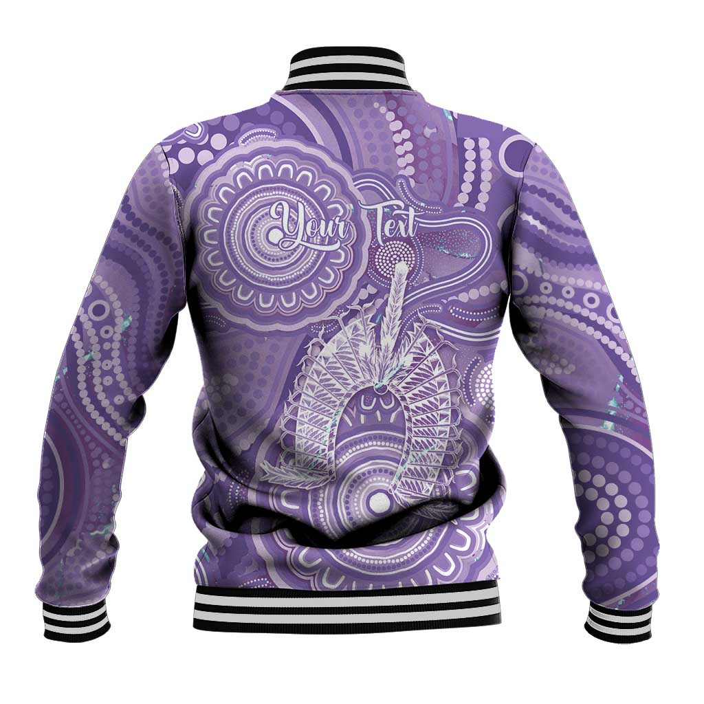 50 Years Deadly NAIDOC Week 2026 Personalised Baseball Jacket Dhari Purple Indigenous Art