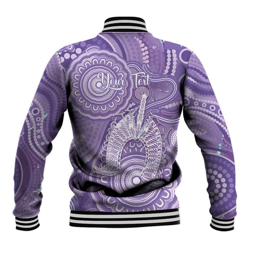 50 Years Deadly NAIDOC Week 2026 Personalised Baseball Jacket Dhari Purple Indigenous Art