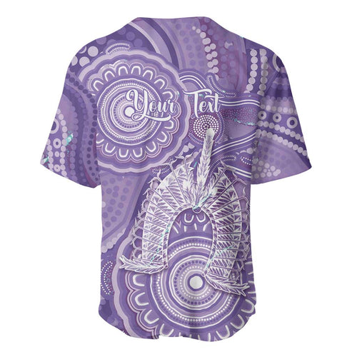 50 Years Deadly NAIDOC Week 2026 Personalised Baseball Jersey Dhari Purple Indigenous Art