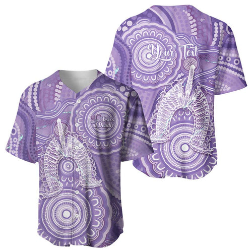 50 Years Deadly NAIDOC Week 2026 Personalised Baseball Jersey Dhari Purple Indigenous Art