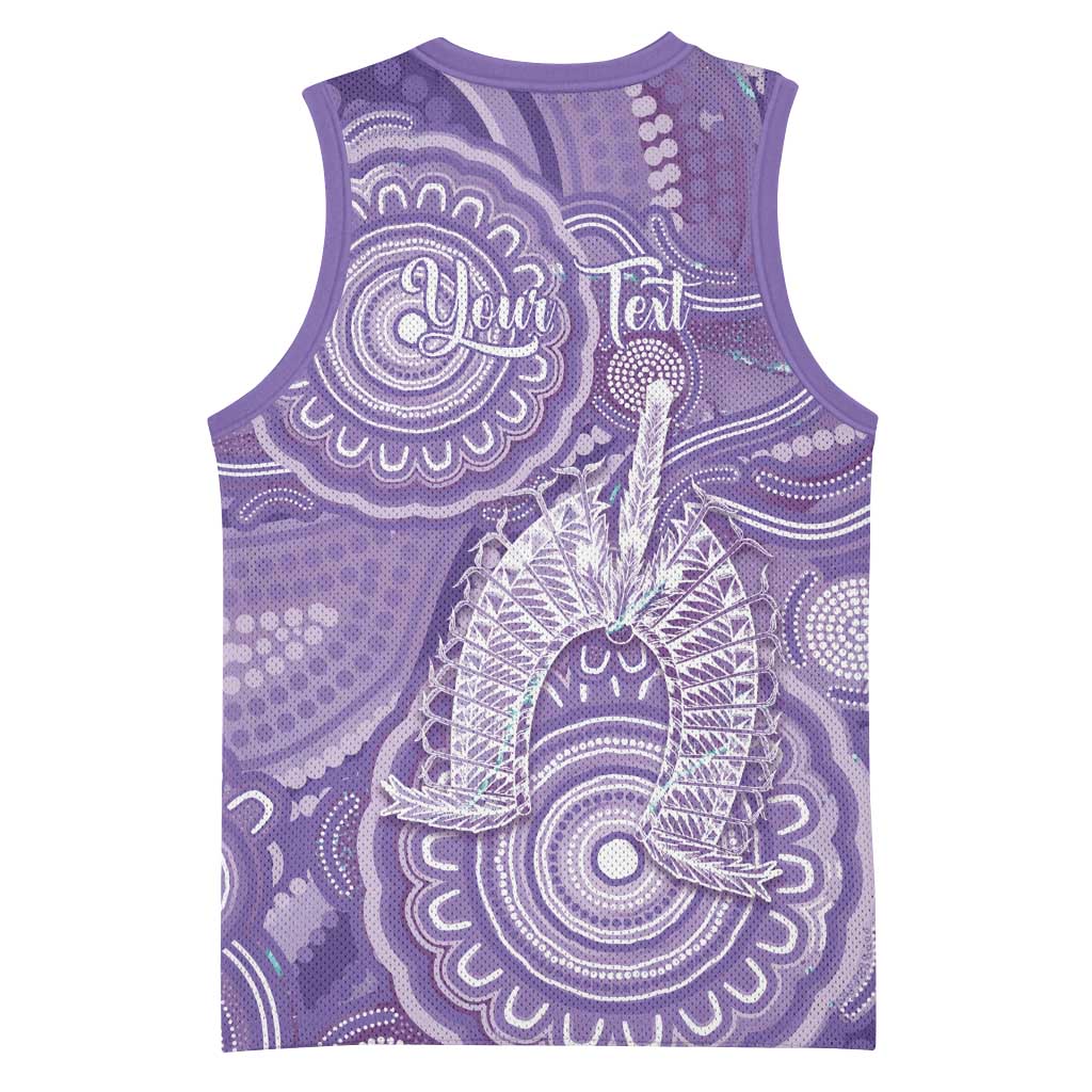 50 Years Deadly NAIDOC Week 2026 Personalised Basketball Jersey Dhari Purple Indigenous Art