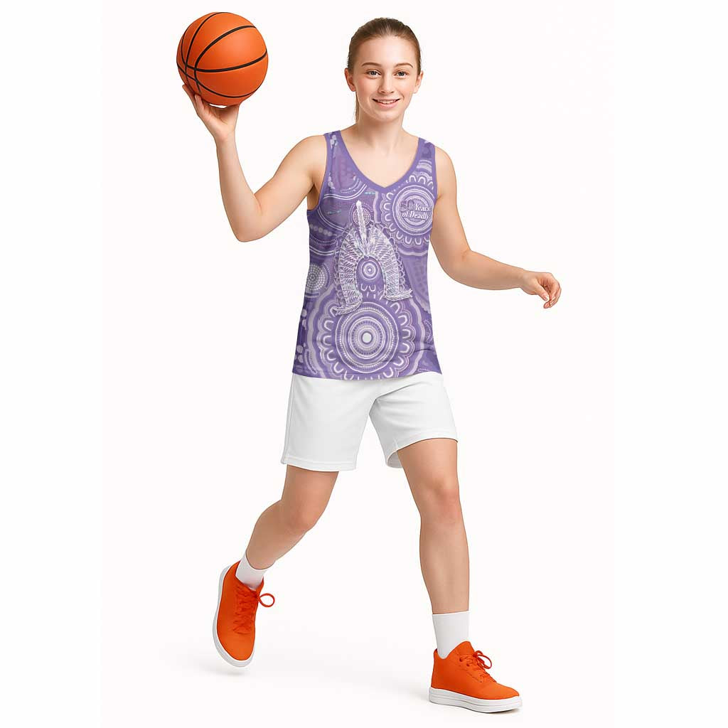 50 Years Deadly NAIDOC Week 2026 Personalised Basketball Jersey Dhari Purple Indigenous Art