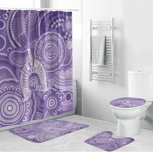 50 Years Deadly NAIDOC Week 2026 Personalised Bathroom Set Dhari Purple Indigenous Art