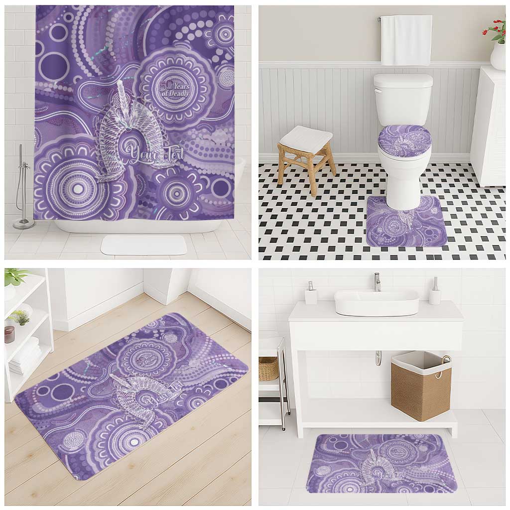 50 Years Deadly NAIDOC Week 2026 Personalised Bathroom Set Dhari Purple Indigenous Art