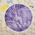 50 Years Deadly NAIDOC Week 2026 Personalised Beach Blanket Dhari Purple Indigenous Art