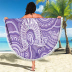 50 Years Deadly NAIDOC Week 2026 Personalised Beach Blanket Dhari Purple Indigenous Art