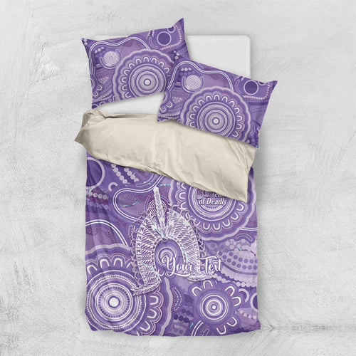 50 Years Deadly NAIDOC Week 2026 Personalised Bedding Set Dhari Purple Indigenous Art