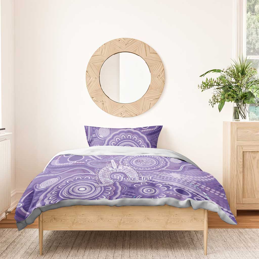 50 Years Deadly NAIDOC Week 2026 Personalised Bedding Set Dhari Purple Indigenous Art