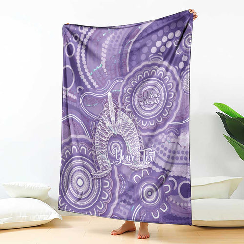 50 Years Deadly NAIDOC Week 2026 Personalised Blanket Dhari Purple Indigenous Art