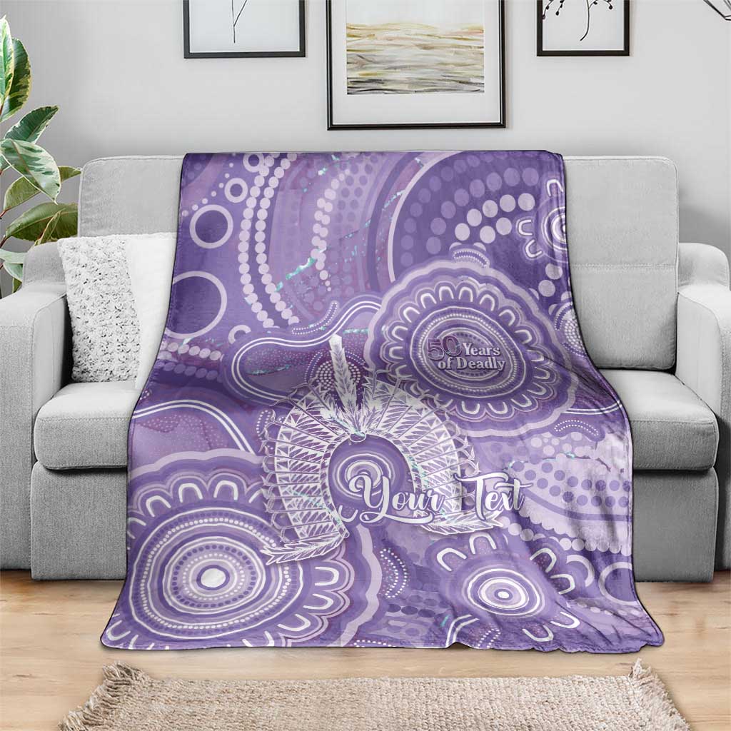 50 Years Deadly NAIDOC Week 2026 Personalised Blanket Dhari Purple Indigenous Art