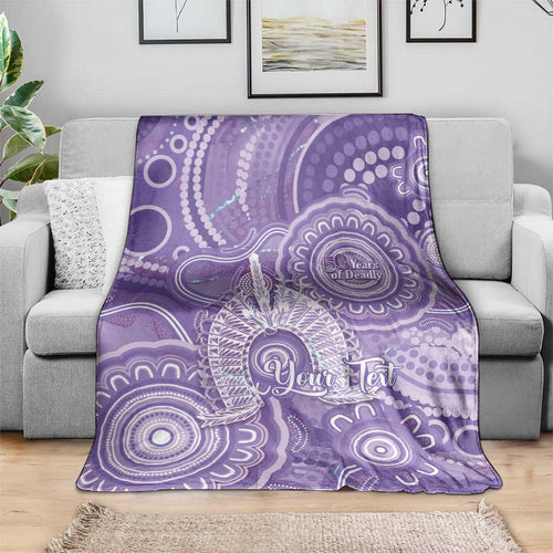 50 Years Deadly NAIDOC Week 2026 Personalised Blanket Dhari Purple Indigenous Art