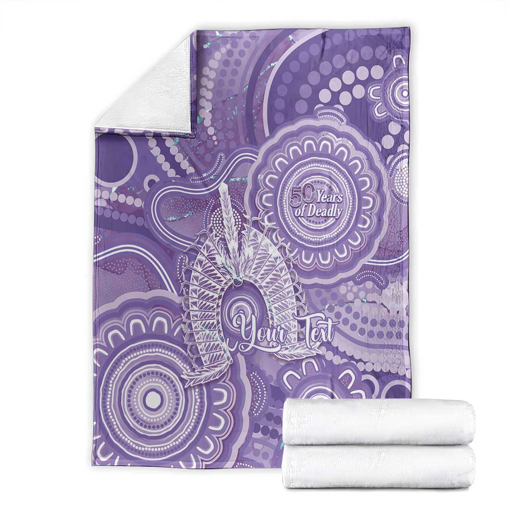 50 Years Deadly NAIDOC Week 2026 Personalised Blanket Dhari Purple Indigenous Art