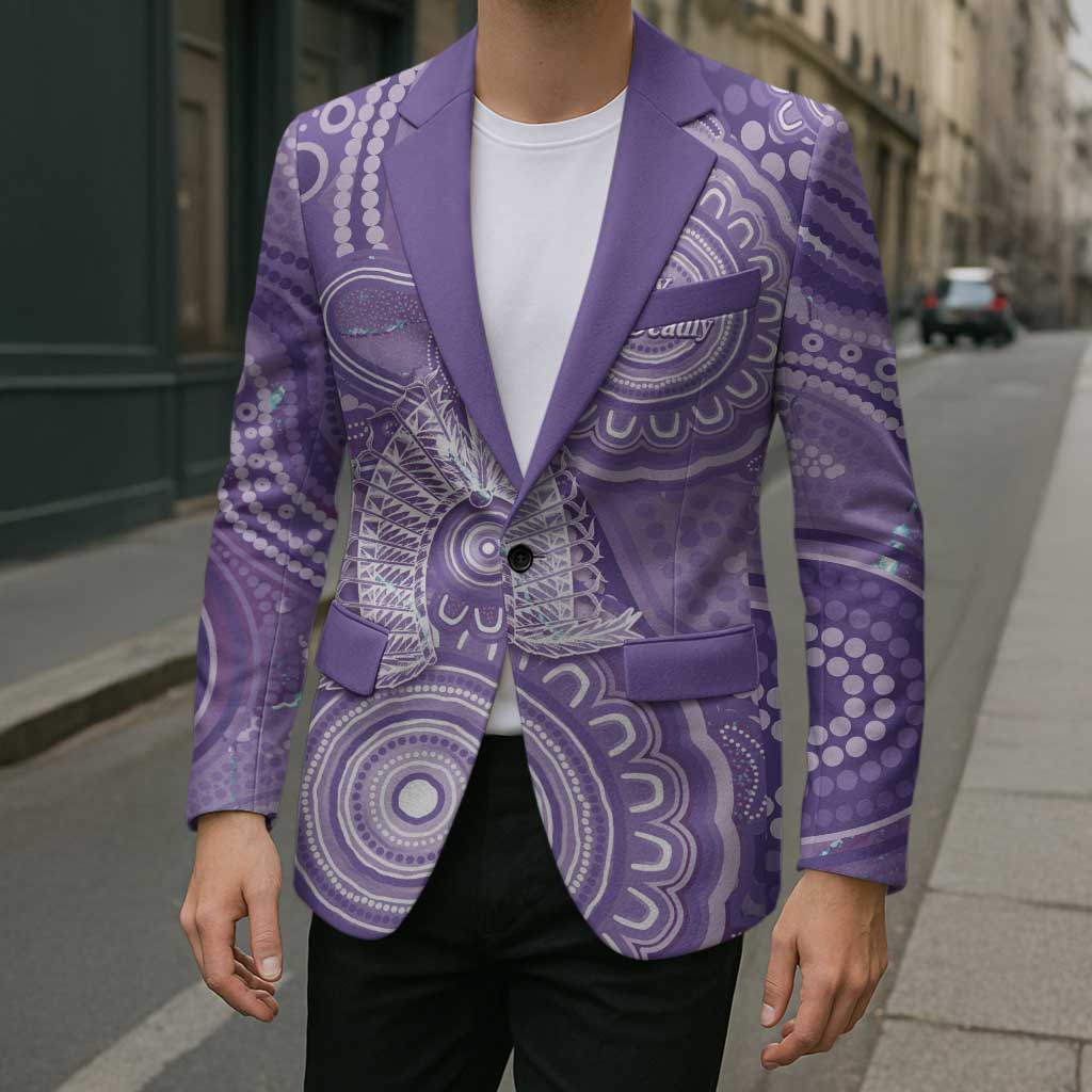50 Years Deadly NAIDOC Week 2026 Personalised Blazer Dhari Purple Indigenous Art