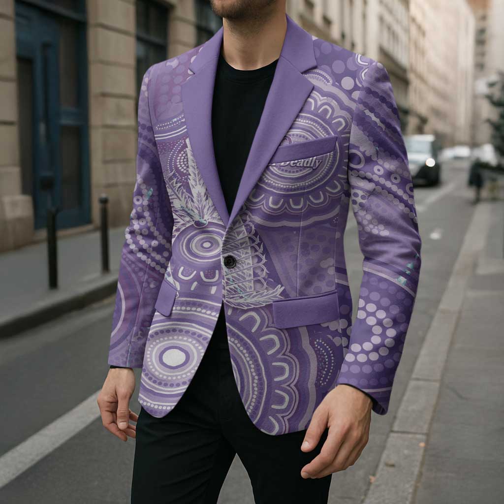 50 Years Deadly NAIDOC Week 2026 Personalised Blazer Dhari Purple Indigenous Art