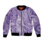 50 Years Deadly NAIDOC Week 2026 Personalised Bomber Jacket Dhari Purple Indigenous Art