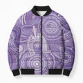 50 Years Deadly NAIDOC Week 2026 Personalised Bomber Puffer Jacket Dhari Purple Indigenous Art
