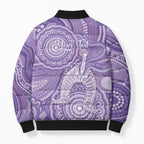 50 Years Deadly NAIDOC Week 2026 Personalised Bomber Puffer Jacket Dhari Purple Indigenous Art