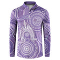 50 Years Deadly NAIDOC Week 2026 Personalised Button Sweatshirt Dhari Purple Indigenous Art