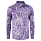 50 Years Deadly NAIDOC Week 2026 Personalised Button Sweatshirt Dhari Purple Indigenous Art