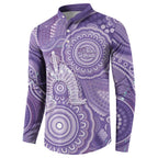 50 Years Deadly NAIDOC Week 2026 Personalised Button Sweatshirt Dhari Purple Indigenous Art