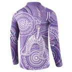 50 Years Deadly NAIDOC Week 2026 Personalised Button Sweatshirt Dhari Purple Indigenous Art