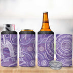 50 Years Deadly NAIDOC Week 2026 Personalised 4 in 1 Can Cooler Tumbler Dhari Purple Indigenous Art
