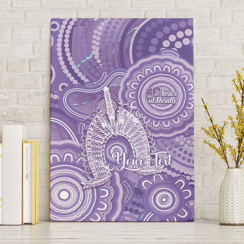 50 Years Deadly NAIDOC Week 2026 Personalised Canvas Wall Art Dhari Purple Indigenous Art