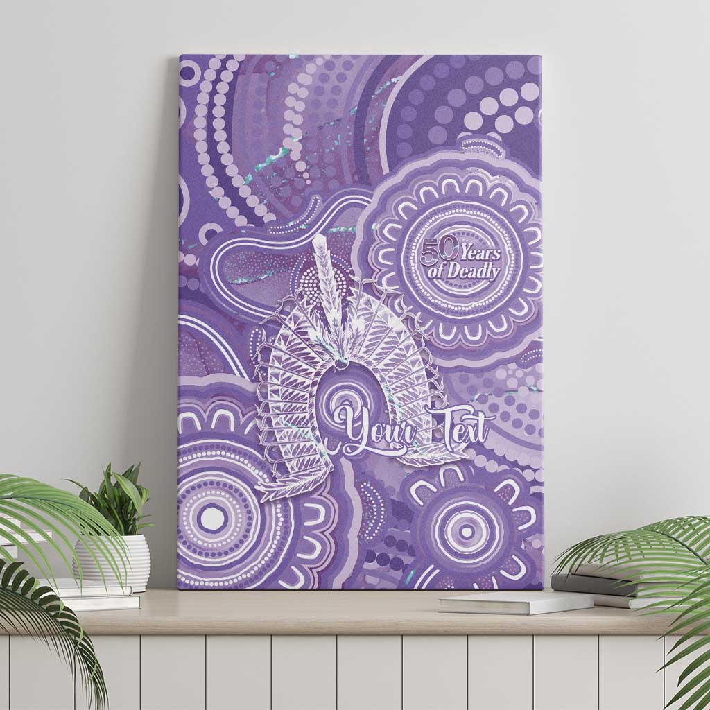 50 Years Deadly NAIDOC Week 2026 Personalised Canvas Wall Art Dhari Purple Indigenous Art