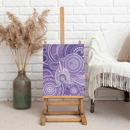 50 Years Deadly NAIDOC Week 2026 Personalised Canvas Wall Art Dhari Purple Indigenous Art