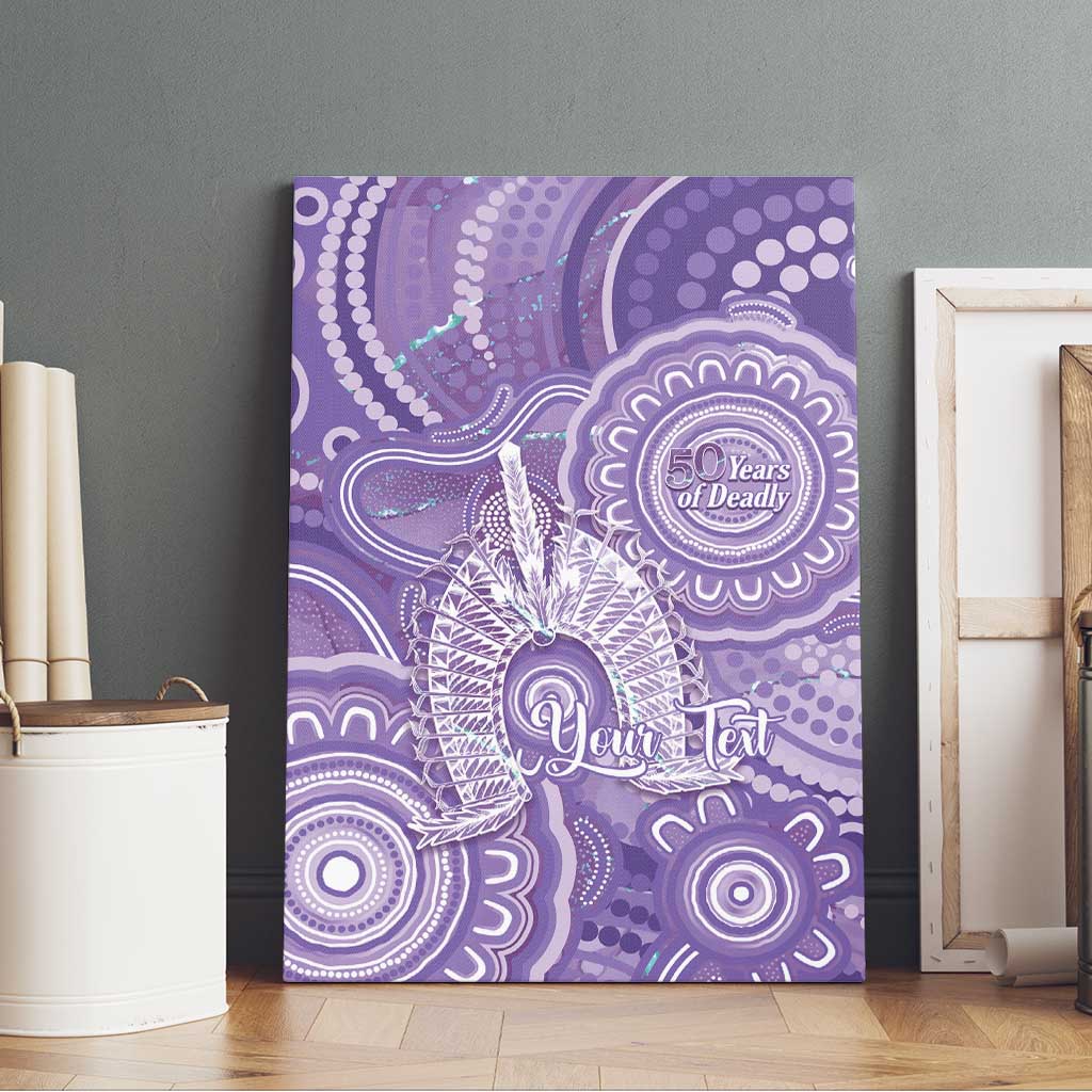 50 Years Deadly NAIDOC Week 2026 Personalised Canvas Wall Art Dhari Purple Indigenous Art