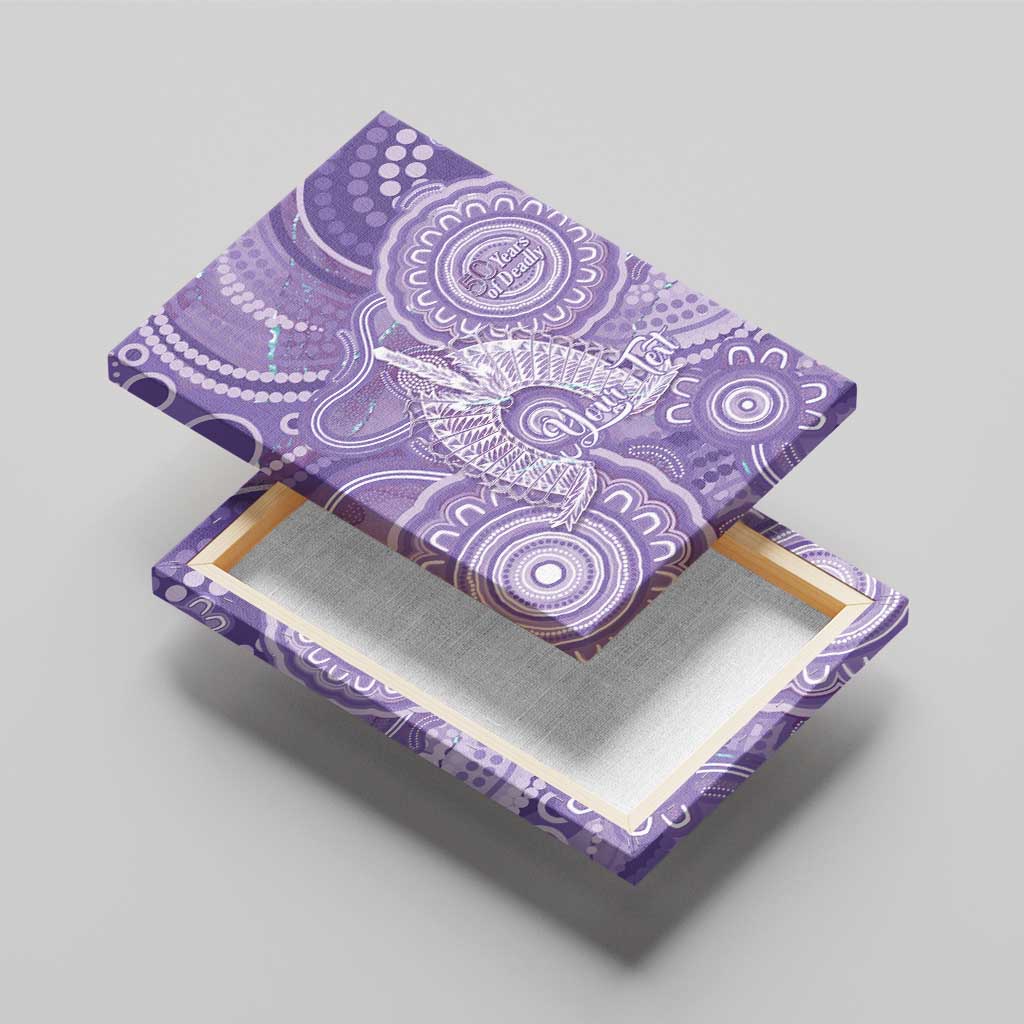 50 Years Deadly NAIDOC Week 2026 Personalised Canvas Wall Art Dhari Purple Indigenous Art