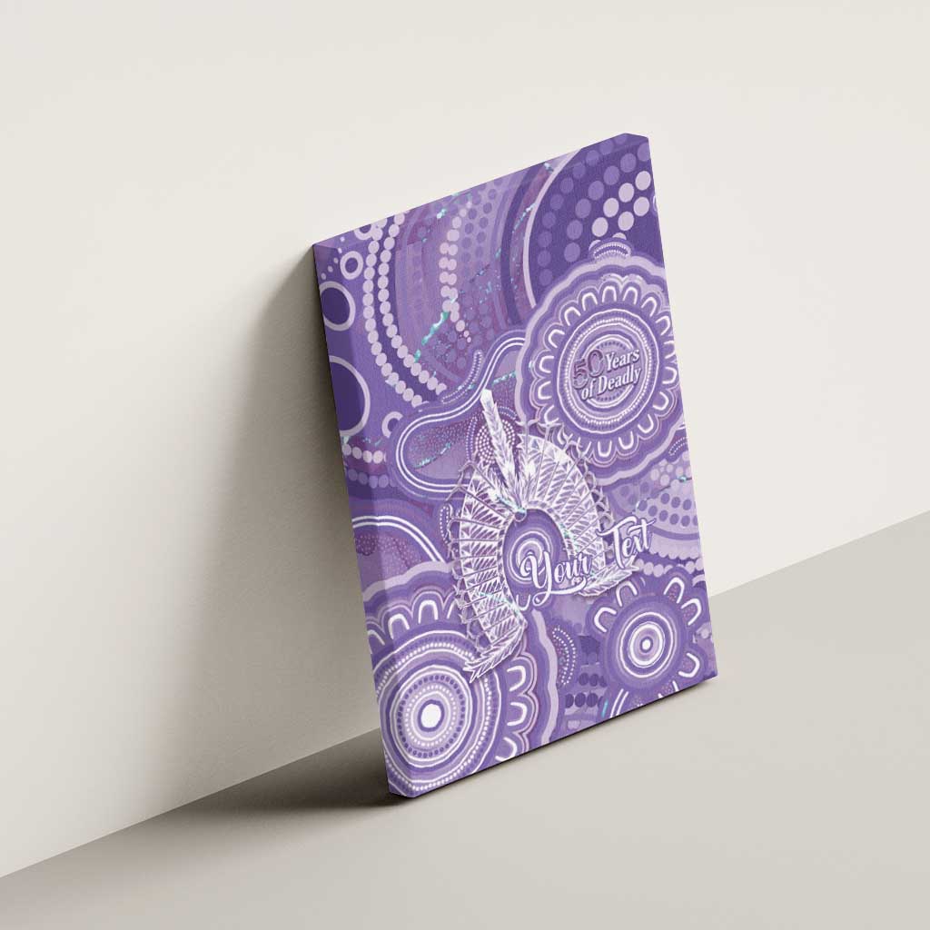50 Years Deadly NAIDOC Week 2026 Personalised Canvas Wall Art Dhari Purple Indigenous Art