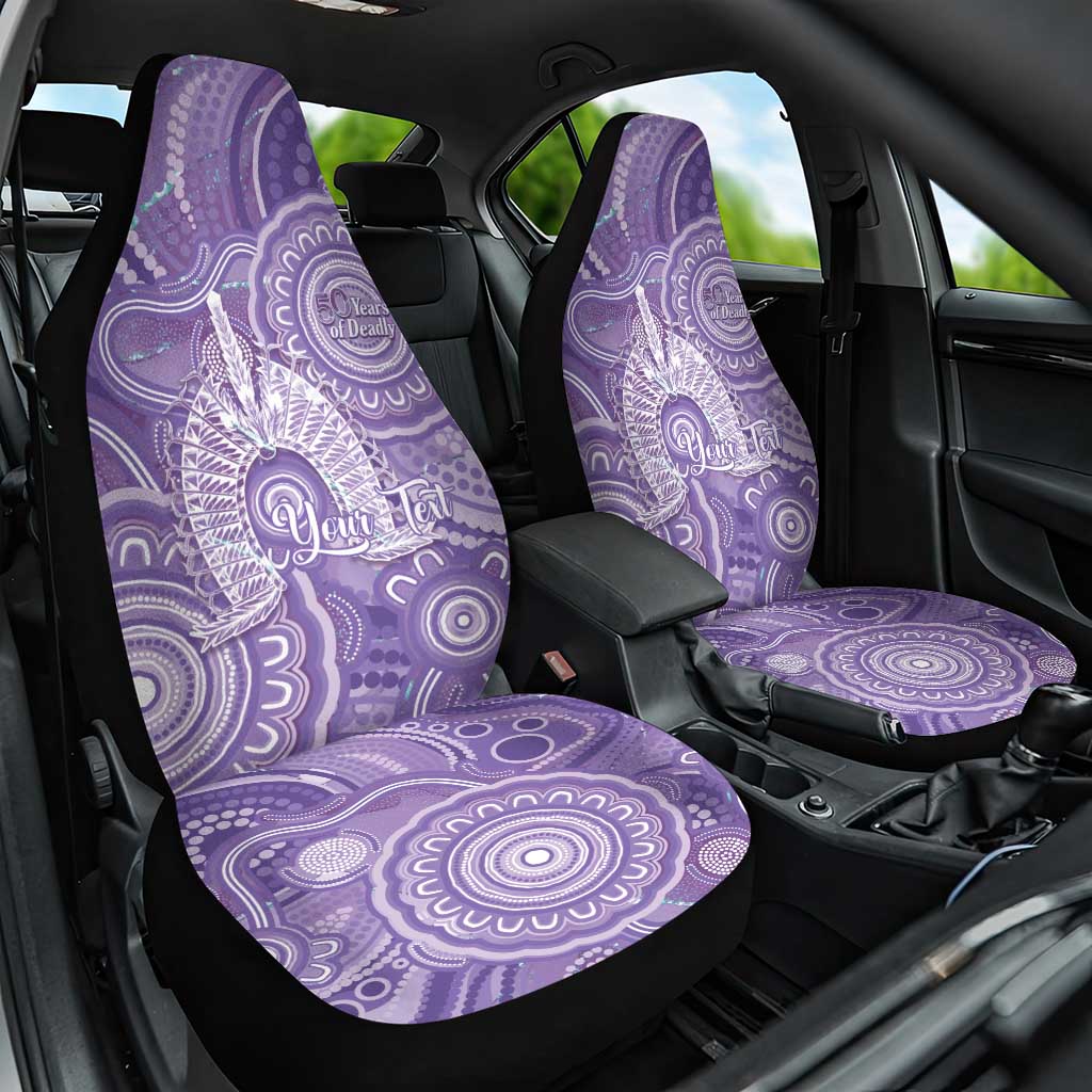 50 Years Deadly NAIDOC Week 2026 Personalised Car Seat Cover Dhari Purple Indigenous Art